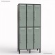 Vestiaire industriel en bois couleur graphite en tant que corps de meuble largeur 30 cm et 6 portes coloris vert fjord