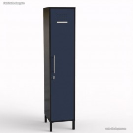 Vestiaire industriel monobloc corps de meuble graphite largeur 40 cm mono colonne coloris bleu cosmique