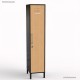 Vestiaire industriel monobloc corps de meuble graphite largeur 40 cm mono colonne coloris chêne