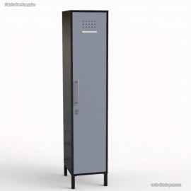 Vestiaire industriel monobloc corps de meuble graphite largeur 40 cm mono colonne coloris dove blue