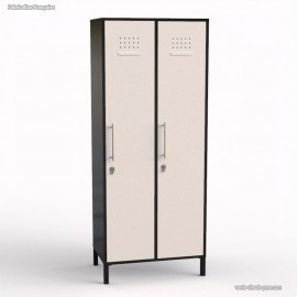 Vestiaire de bureau professionnel  corps de meuble graphite largeur 40 cm et 2 portes coloris blanc
