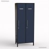 Vestiaire de bureau professionnel  graphite et 2 portes coloris bleu cosmique en largeur 40 cm et hauteur 180 cm