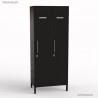 Vestiaire de bureau professionnel coloris graphite comme corps de meuble avec 2 portes en coloris noir