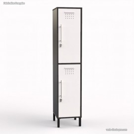 Casier vestiaire monobloc corps de meuble graphite largeur 40 cm et 2 portes coloris blanc