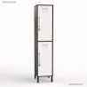 Casier vestiaire monobloc corps de meuble graphite largeur 40 cm et 2 portes coloris blanc