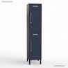 Casier vestiaire monobloc graphite en hauteur 90 cm et largeur 40 cm à 2 portes coloris bleu cosmique