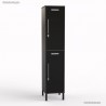 Casier vestiaire monobloc corps graphite avec 2 portes aux façades en coloris noir fabriqué en france
