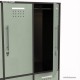 Vestiaire industriel monobloc 2 portes avec casier en coloris vert fjord en largeur 40 cm et hauteur 90 cm
