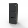 Casier vestiaire bois graphite doté de rangements avec différents casiers en bois pour du rangement d'objets