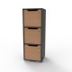 Casier vestiaire bois graphite et hêtre doté de rangements avec différents casiers en bois pour du rangement d'objets