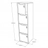 Vestiaire multicases en bois graphite dimensions CASEO avec 4 cases qui est livré monté dans des salles de sport