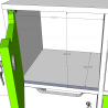 Vestiaire multicases en bois graphite à cases CASEO avec 4 cases qui est livré monté dans des salles de sport