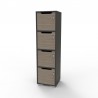 Vestiaire multicases en bois graphite et driftwood CASEO avec 4 cases qui est livré monté dans des salles de sport