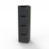 Vestiaire multicases en bois graphite CASEO avec 4 cases qui est livré monté dans des salles de sport