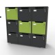 Meuble casier en bois CASEO à 9 cases graphite pour apporter des rangements en casiers fermés par une porte