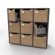 Meuble casier en bois CASEO à 9 cases graphite pour apporter des rangements en casiers fermés par une porte