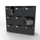 Meuble casier en bois CASEO à 9 cases graphite pour apporter des rangements en casiers fermés par une porte