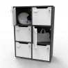 Casier à clé graphite CASEO avec 6 cases qui fonctionne parfaitement pour des entreprises et des espaces de coworking