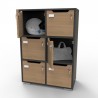 Casier à clé graphite CASEO avec 6 cases qui fonctionne parfaitement pour des entreprises et des espaces de coworking