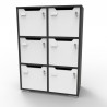 Casier à clé graphite CASEO avec 6 cases qui fonctionne parfaitement pour des entreprises et des espaces de coworking