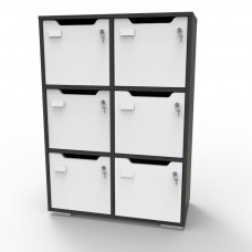 Meuble casier graphite CASEO bois à 6 cases largeur 90 cm