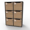 Casier à clé graphite CASEO avec 6 cases qui fonctionne parfaitement pour des entreprises et des espaces de coworking