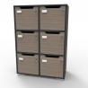 Casier à clé graphite CASEO avec 6 cases qui fonctionne parfaitement pour des entreprises et des espaces de coworking