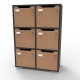 Meuble casier graphite CASEO avec 6 cases qui fonctionne parfaitement pour des entreprises et des espaces de coworking