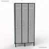 Casier vestiaire professionnel de coloris graphite et 3 portes coloris gris idéal pour industrie propre et bureaux