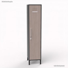 Vestiaire industriel monobloc corps de meuble graphite largeur 40 cm mono colonne coloris driftwood