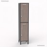 Casier vestiaire monobloc en coloris graphite de corps de meuble et les deux portes coloris driftwood
