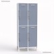 Vestiaire multicases professionnel en bois blanc largeur 40 cm et 4 portes avec façades en coloris dove blue