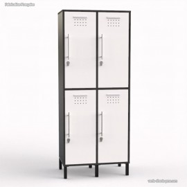 Vestiaire multicases en bois corps de meuble graphite largeur 40 cm et 4 portes coloris blanc