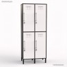 Vestiaire multicases en bois corps de meuble graphite largeur 40 cm et 4 portes coloris blanc