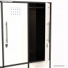 Vestiaire multicases en bois a 4 portes blanc et corps de meuble graphite fabriqué en france