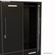 Vestiaire multicases en bois meuble graphite avec 4 casiers noir convient pour entreprise et industrie propre