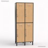 Vestiaire multicases en bois graphite avec 4 portes en coloris de bois chêne livré monté en industrie propre