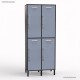 Vestiaire multicases en bois coloris corps de meuble graphite et 4 portes coloris dove blue