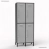 Vestiaire multicases en bois meuble graphite avec 4 portes coloris gris en largeur de 40 cm