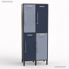 Vestiaire multicases en bois couleur corps graphite et multi-couleur vertical dove blue et bleu cosmique