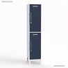 Vestiaire multicases corps de meuble blanc largeur 40 cm et 2 portes coloris bleu cosmique