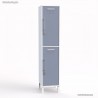 Vestiaire multicases meuble blanc largeur 40 cm et 2 portes coloris dove blue