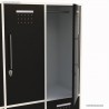 Vestiaire multicases aux 2 portes en coloris noir et le corps de meuble blanc pour toute industrie