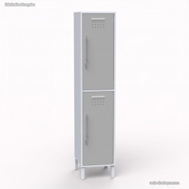 Vestiaire multicases en coloris blanc dont les 2 cases sont en largeur 40 cm et hauteur 90 cm en gris