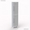 Vestiaire multicases en coloris blanc dont les 2 cases sont en largeur 40 cm et hauteur 90 cm en gris