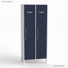 Vestiaire industriel corps de meuble blanc largeur 40 cm et 2 portes coloris bleu cosmique