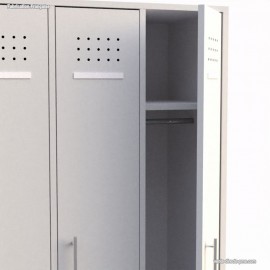 Vestiaire industriel en couleur blanc comportant 2 portes à casier coloris blanc fabriqué en france