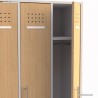 Vestiaire industriel fabriqué en france en blanc et 2 portes casier coloris chêne de qualité professionnelle