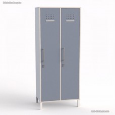 Vestiaire de bureau blanc en bois portes largeur 40 cm