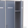 Vestiaire industriel dont les 2 portes sont en coloris dove blue de largeur 40 cm et hauteur 180 cm 	